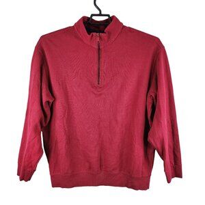 Mens Red Roundtree & Yorke Pullover Sweatshirt 1/2 Zip Long Sleeve Size 2XT